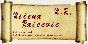 Milena Raičević vizit kartica
